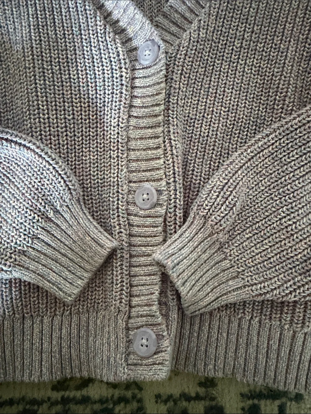Old Navy Pink Marled V-Neck Button Cardigan